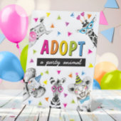 Safari Adopt an Animal Birthday Party Table Sign 台座サイン