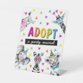 Safari Adopt an Animal Birthday Party Table Sign 台座サイン (正面)