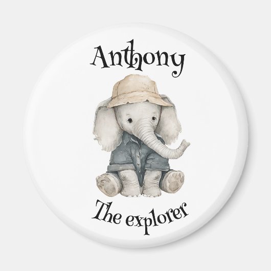 Safari Adventure Babies | Cute Watercolour Animals マグネット (正面)