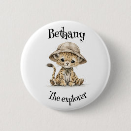 Safari Adventure Babies | Cute Watercolour Animals 缶バッジ
