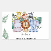 Safari Adventure Baby Shower 長方形シール (正面)