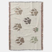 Safari Adventure Lion Paw Prints ID1270 スローブランケット (正面縦)
