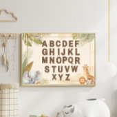 Safari Alphabet Nursery Boho Jungle Animals ポスター