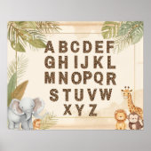 Safari Alphabet Nursery Boho Jungle Animals ポスター (正面)