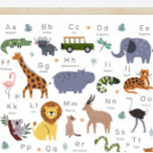 Safari Animal Alphabet ABC Poster Kids Room Decor ポスター