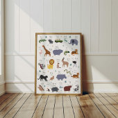 Safari Animal Alphabet ABC Poster Kids Room Decor ポスター