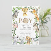 Safari Animal Baby Shower Invitation 招待状 (スタンド正面)