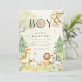 Safari Animal Baby Shower Invitation 招待状 (スタンド正面)