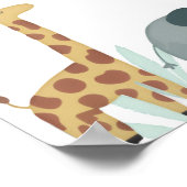 Safari Animal Boy 1st Birthday Welcome Sign ポスター (角)