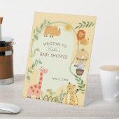 Safari Animal Friends赤ちゃんシャワー歓迎サイン 台座サイン (インサイチュ)