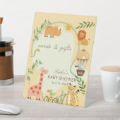 Safari Animal Friends Baby Shower Cards & Gift 台座サイン (インサイチュ)