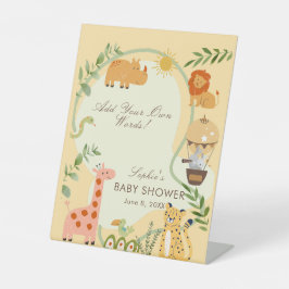 Safari Animal Friends Baby Shower Custom 台座サイン