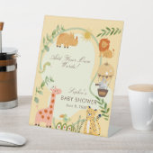 Safari Animal Friends Baby Shower Custom 台座サイン (インサイチュ)
