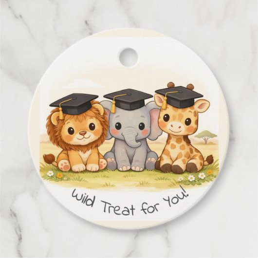 Safari Animal Graduation Party Theme for Kids フェイバータグ (正面)