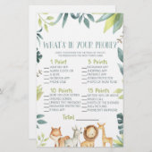 Safari Animal In Your Phone Baby Shower Game 便箋 (正面/裏面)