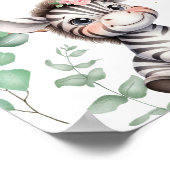 Safari Animal Pinkフローラ1st誕生日へようこそ ポスター (角)