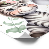 Safari Animal Wild Oneフローラ1st Birthday Welcome ポスター (角)