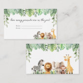 Safari Animalsがカードの数を推測 エンクロージャーカード (正面/裏面)