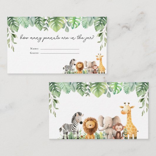 Safari Animalsがカードの数を推測 エンクロージャーカード (正面/裏面)