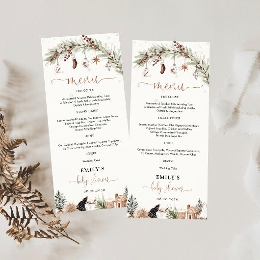 Safari Animalsベビーシャワーメニュー メニュー