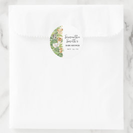Safari Animals来 Baby Showerありがとう ラウンドシール