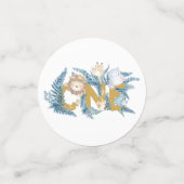 Safari Animals パーソナライズされた First誕生日写真 コンフェッティ (スモール正面)