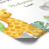 Safari Animals 1st Birthday Milestone Sign ポスター (角)