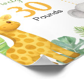 Safari Animals 1st Birthday Photo Milestone Sign ポスター (角)