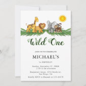 Safari Animals A little wild One誕生日 招待状 (正面)