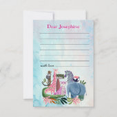 Safari animals any age girl birthday time capsule ノートカード (正面)