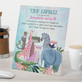 Safari animals any age girl birthday time capsule 台座サイン (インサイチュ)
