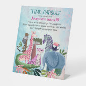 Safari animals any age girl birthday time capsule 台座サイン (正面)