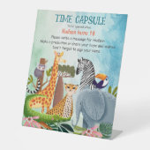 Safari animals any age kid birthday time capsule 台座サイン (正面)