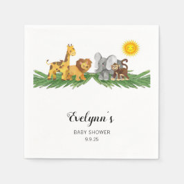 Safari Animals Baby Shower  スタンダードカクテルナプキン