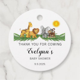 Safari Animals Baby Shower  フェイバータグ