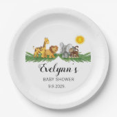 Safari Animals Baby Shower  ペーパープレート (正面)