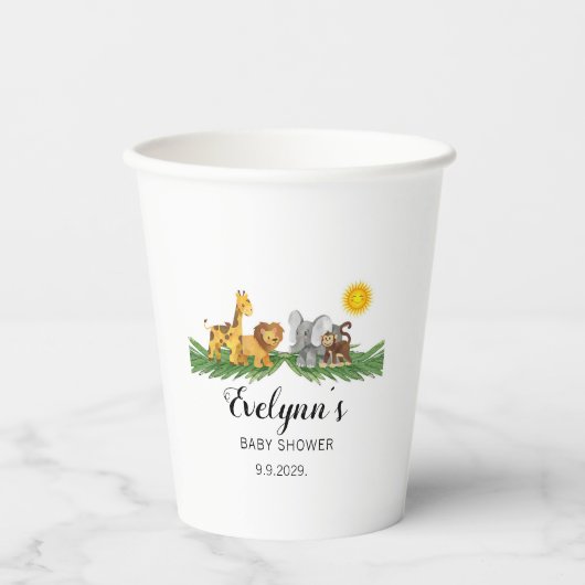 Safari Animals Baby Shower  紙コップ (正面)