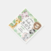 Safari Animals Baby Shower Boy Tropical Jungle スタンダードカクテルナプキン (角)