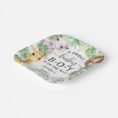 Safari Animals Baby Shower Boy Tropical Jungle  ペーパープレート (傾斜あり)
