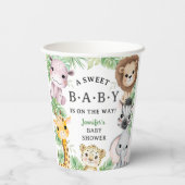 Safari Animals Baby Shower Boy Tropical Jungle 紙コップ (裏面)