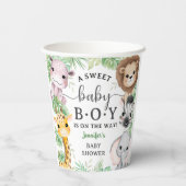 Safari Animals Baby Shower Boy Tropical Jungle 紙コップ (裏面)