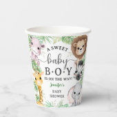 Safari Animals Baby Shower Boy Tropical Jungle 紙コップ (正面)