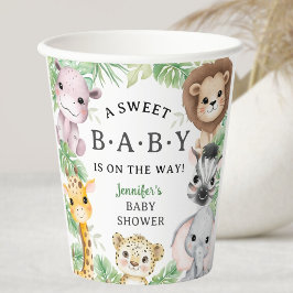 Safari Animals Baby Shower Boy Tropical Jungle 紙コップ