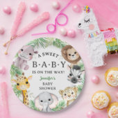 Safari Animals Baby Shower Gender Neutral Jungle ペーパープレート (パーティー)