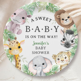 Safari Animals Baby Shower Gender Neutral Jungle ペーパープレート