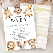 Safari Animals Baby Shower Gender Neutral Jungle 招待状