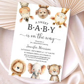 Safari Animals Baby Shower Gender Neutral Jungle 招待状