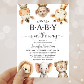 Safari Animals Baby Shower Gender Neutral Jungle 招待状