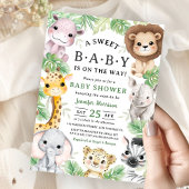 Safari Animals Baby Shower Gender Neutral Jungle 招待状