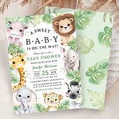 Safari Animals Baby Shower Gender Neutral Jungle 招待状